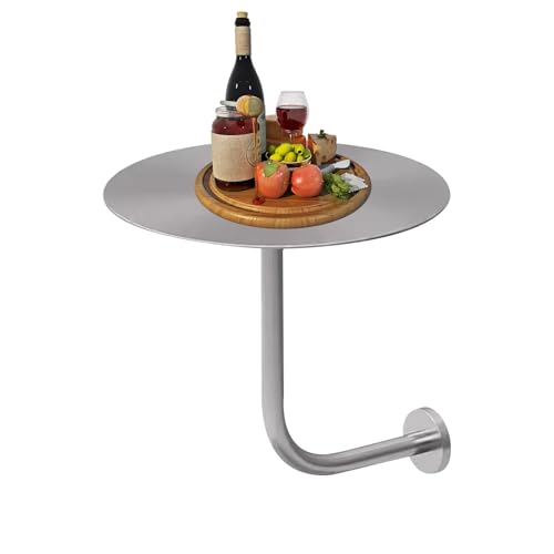 Table à boissons murale ronde pour cocktail et café sur un meuble flottant