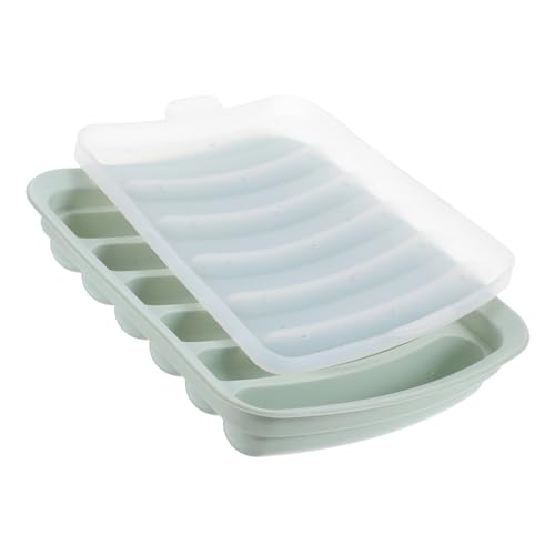 VERDANVERSE Molde de Silicona para Salchichas DIY Resistente al Calor Reutilizable y Seguro para Bebés Molde para Embutidos Hechos Mano con Tapa para Horno y Repostería Color Verde