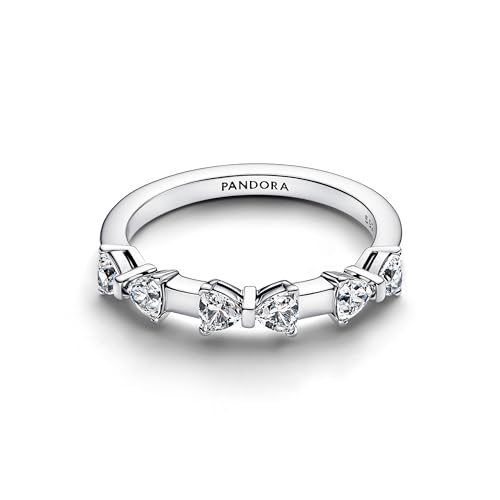 PANDORA Timeless Schleife Memoire-Ring aus Sterling Silber mit Zirkonia, Größe: 56, 194233C01-56