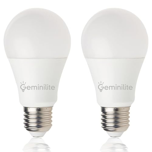 Geminilite 12W [ꂩ閾܂ł̉Od 100bg PxE26 A19 ZT[ I/It LEDd |[`AK[WApeBIOƖp 2pbN