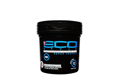 Eco Styler - Gel de peinado de 473 ml, tarro negro con súper proteína