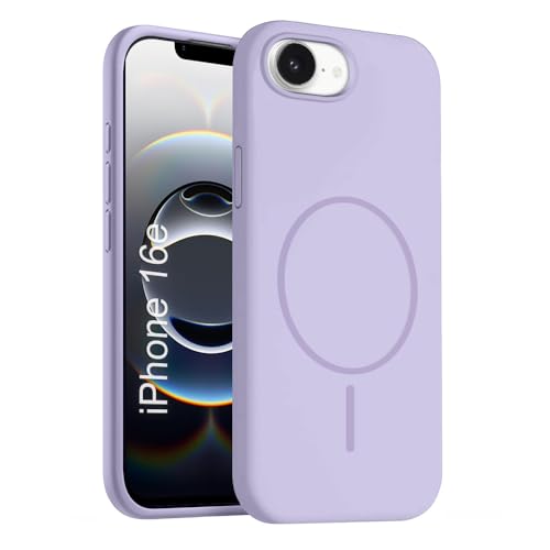 Image of iPhone 16e Silicone Magsafe Case | Shock Proof Design & Camera Protection | Premium Rubberised Apple iPhone 16e Cover (Microfiber Lining) | Magnetic Liquid Silicone - Purple