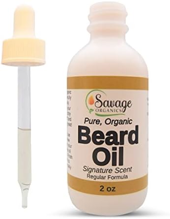 Savage Organics Organic Beard Oil Experience the Natural Goodness- Nourish, Moisturize, and Soften Your Beard with Organic All-Natural Ingredients-2 oz Glass Bottle