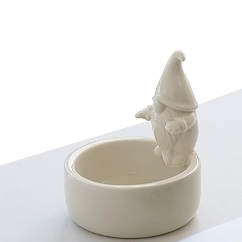 Portavelas de Papá Noel – 8,7 cm Portavelas de Cerámica | Decoración Navideña Cerámica, Compacta y Ligera, Ideal para Mesa, Estantería o Escritorio, CREA un Ambiente Cálido y Festivo en Casa