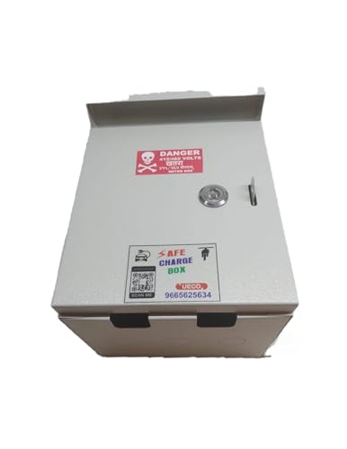 Image of Safe Charge Box for EV - Weatherproof Lockable Metal Enclosure with Pre-Installed MCB | Wall Mount Electrical Box for Home & Commercial EV Charging Setup | (7 inchx9 inchx6 inch)