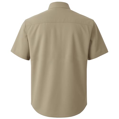 Men's Hunting Shirt Button Quilted Shooting Patch Short Sleeves 52% Cotton 48% Poly Button Down Collar Full Cut2