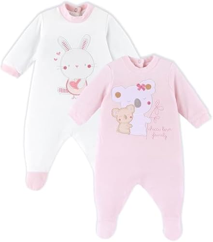 Chicco, Set di 2 Tutine Neonato e Neonata in Morbido Tessuto, Abbigliamento Bambino e Bambina 0-24 Mesi, Designed in...