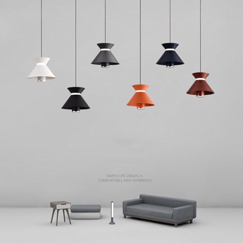 Lustre LED rouge à hauteur ajustable et intensité variable pour décoration de bar