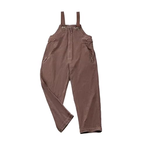 Pantalones de trabajo tipo overol vintage holgado con tirantes regulables para hombre