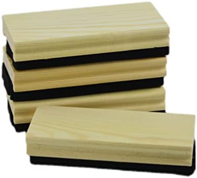 HXDISWSM 4 Pack Chalkboard Erasers Premium Wool Felt Eraser Dustless Wood Blackboard Cleaner for Blackboard Chalk Eraser Office School Supply Engravable DIY Gift