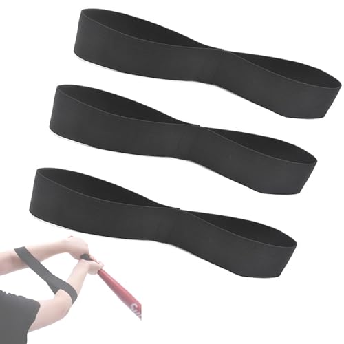 MaPctSy Baseball Batting Practice Swing Trainer, Baseball Training Aids for Hitting Aid, Elastic Wrist Bands Universal for All Age Beginners & Softball Players Black 3pcs