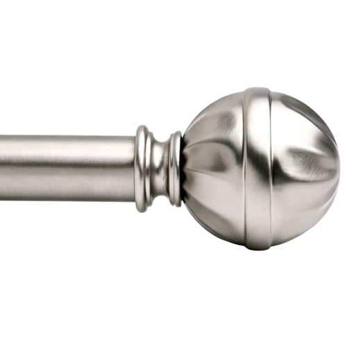linhinnmm Satin Nickel Curtain Rods 18"-144",Adjustable Decorative Curtain Rod