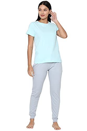 Image of Allen Solly Women's Solid Round Neck T‑Shirt | Regular Fit | Soft Cotton | Everyday Casual Essential