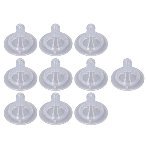VBESTLIFE Baby Pacifier, 10pcs Infant Silicone Nipples, Bottle Replacement Feeding Nipples for 0 to 6 Months Old Baby