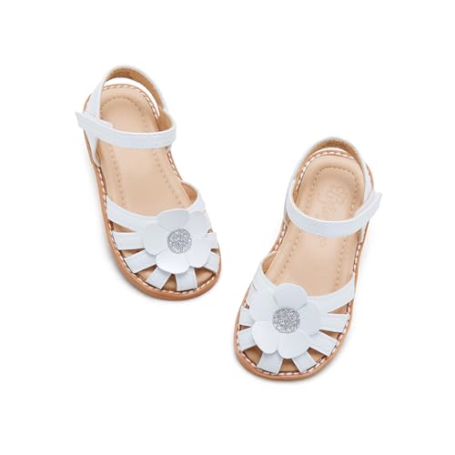 Image of Flaryzone Girls Sandals Closed Toe Summer Flats Dress Sandals Shoes Toddler /Little Kid