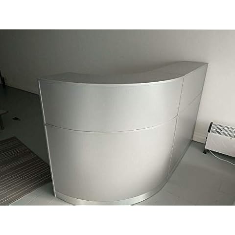 Magickitchens Grey Reception Desk with Curved Corner Cover