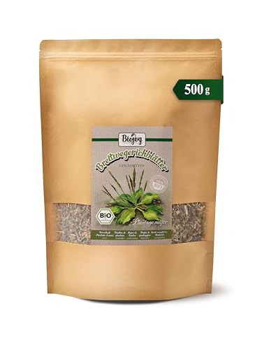 Biojoy Hojas de llantén BÍO (500 g), secadas y cortadas, apto para Infusión (Plantago major)