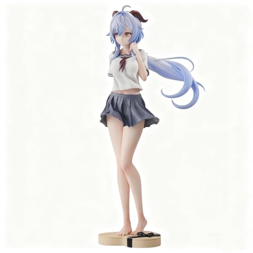 QYLYZHA 原神 フィギュア 原神 甘雨 JK 制服バージョン 1/7 スケール PVC&ABS 製 塗装済み完成品フィギュア(肌色バージョン,マルチカラー)