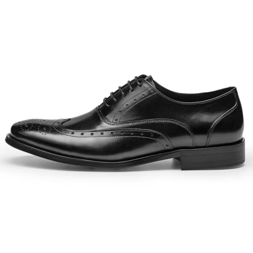 Mens Dress Shoes - Full Brogue Oxfords in Genuine Leather | Wingtip Dress Shoes3