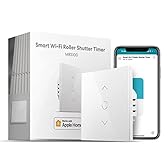 Meross Interrupteur Volet Roulant Connecté Compatible avec HomeKit, Alexa et Google Home, WiFi Interrupteur de Rideau Tactile (FIL NEUTRE REQUIS), Contrôle Local, Contrôle Vocal & à Distance
