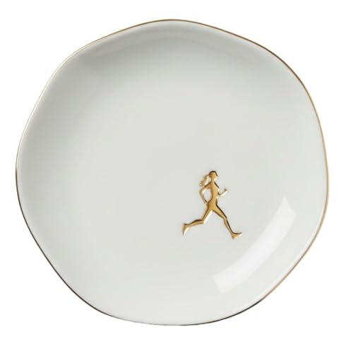 Product Image of the InnoBeta Gifts for Runners Women Female - 4.75" Handcrafted Ceramic Ring Dish with Gold Trim, Decorative Trinket Dish for Rings Earrings
