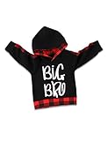Baby Boy Little Brother Big Brother Matching Outfit Hoodie Sweatshirt T-Shirt Top and Infant Plaid Romper Jumpsuit Clothes Sets