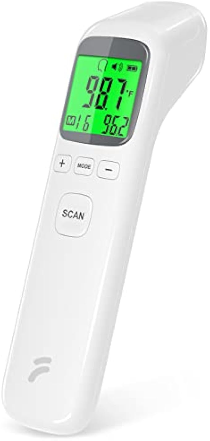 Thermometer for Adults and Kids, No-Touch Forehead Thermometer with Object Mode Function,Fever Alert and 32 Set Memory Recall,Instant Accurate Reading Digital Baby Thermometer for Fever