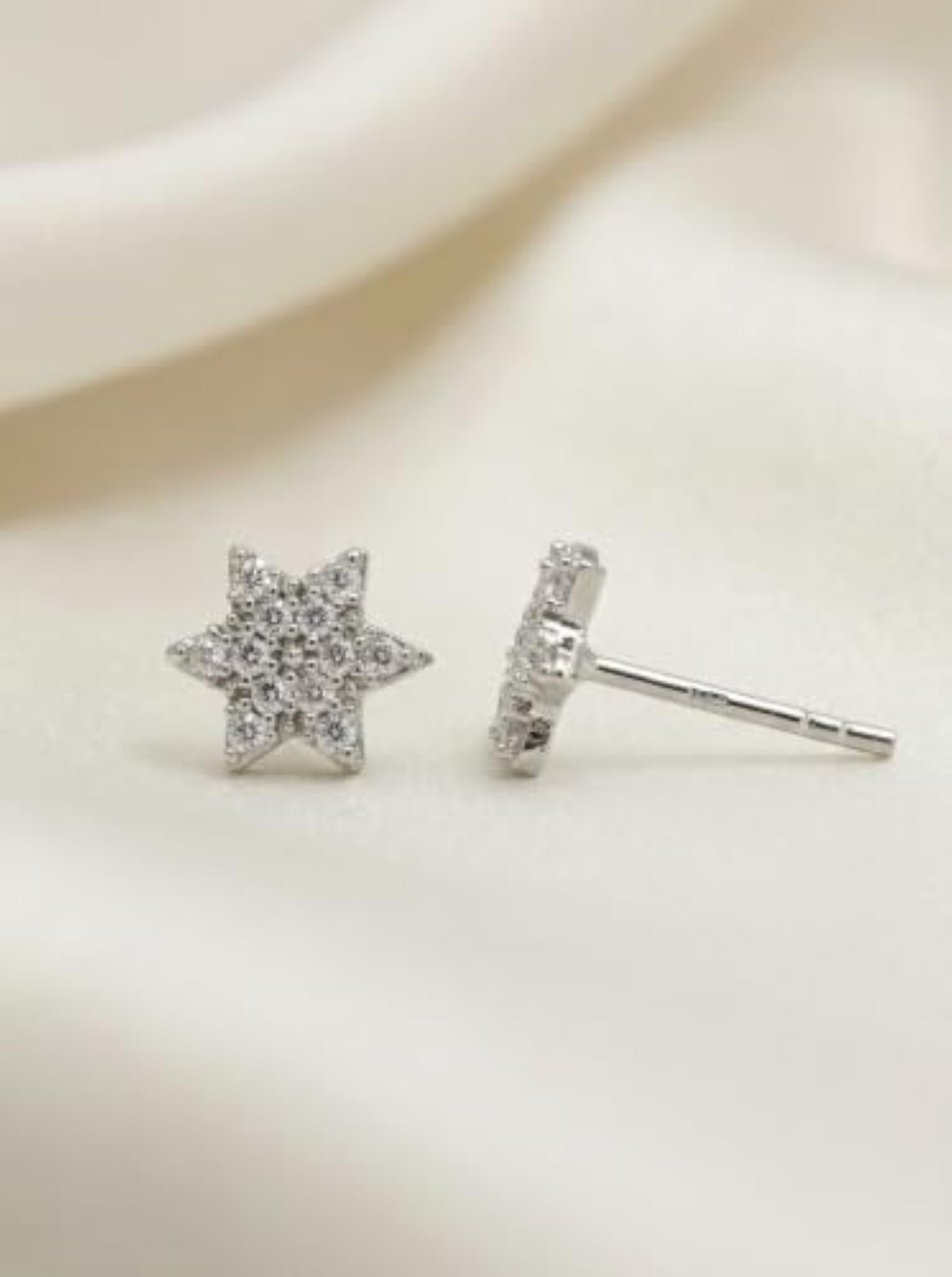 Women's 925 Sterling Silver Radiant Star Stud Earrings, Elegant Gift