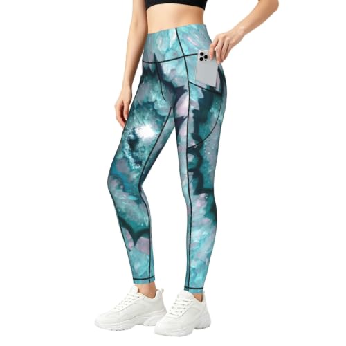 Pantalones de yoga holgados con estampado de ágata para mujer y yoga en casa