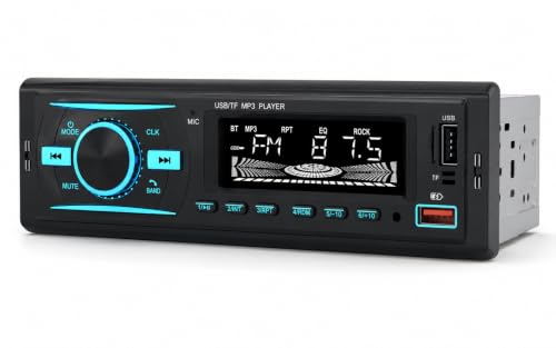 Image of AUTO SNAP Car Player Single Din MP3 TF /BT /AUX /SD Card Slot Dual USB Ports with Remote Control Universal Fit Panel Bluetooth Connectivity