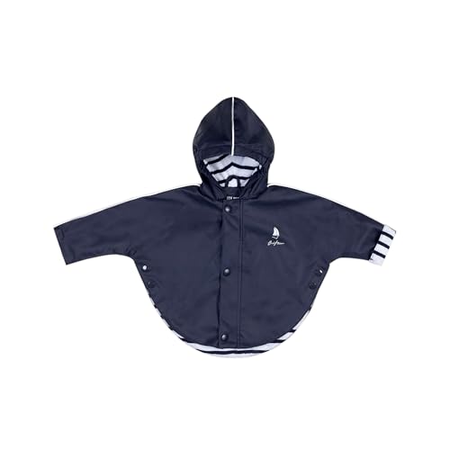 Breizh Ocean - Ciré, Imperméable Bébé avec Capuche de 6 à 36 mois - Création Française MORLAIX, Poncho Pluie Enfant avec Intérieur Rayé - Vetement Bebe Garçon...