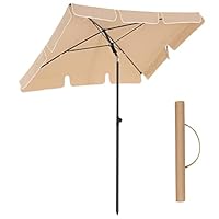 SONGMICS Parasol Voor Balkon, Rechthoekige Tuinparasol, 200 X 125 Cm Uv Bescherming Tot Upf 50 Opvouwbaar Parasolstof Met Pa Coating Voor Tuin Terras Zonder Standaard Taupe Gpu25br SONGMICS Parasol Voor Balkon, Rechthoekige Tuinparasol, 200 X 125 Cm Uv Bescherming Tot Upf 50 Opvouwbaar Parasolstof Met Pa Coating Voor Tuin Terras Zonder Standaard Taupe Gpu25br