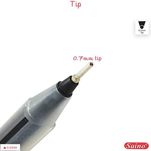 SAINO 20 x 0.7mm Trio Triangular BLACK Ballpoint Pens Smooth Writing Easy Grip - NON DRY GUARANTEE