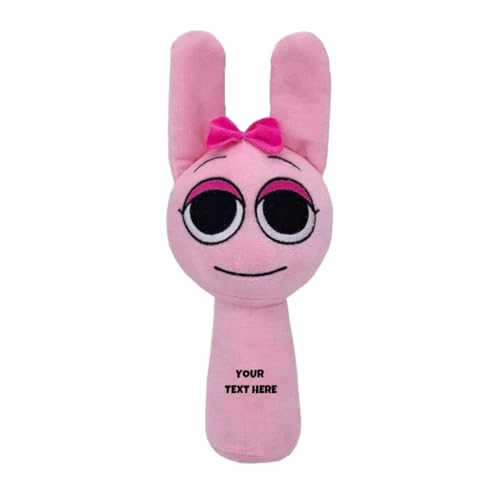 Image of Customized Text Pink Bow Sprunki Plush Toys