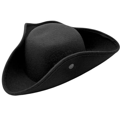 Jgalnim Pirate Hat for Men Women Pirate Costume Accessories Hat Colonial Triangle Hat for Halloween Dress Up Party