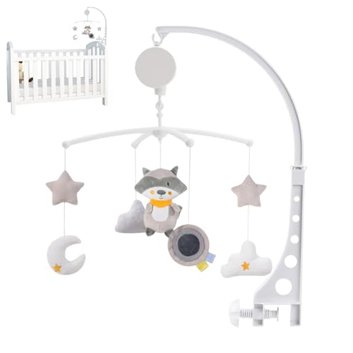 Bebé móvil para cunas - sonidos de carillón de viento giratorio, juguete colgante de foto, percha de techo de vivero | Cómodas decoraciones musicales para bebé sueño, viaje, habitación, ducha