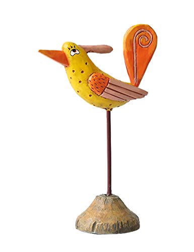 Amoy-Art Oiseau Decoration Maison Cadeaux Fait Main Statue Sculpture Décoratif Souvenirs Giftbox Sécurité Peinture pour Enfants Résine 19cmH