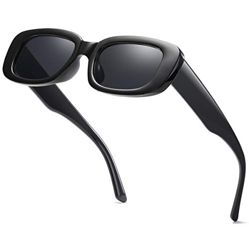 Image of Vintage Rectangle Sunglasses for Women Men 90s Fashion Narrow Square Frame Eyewear UV400 Protection