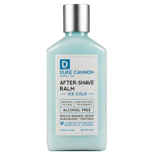 Duke Cannon Supply Co. Ice Cold Cooling Effect After-Shave Balm - Closes Pores and Soothes Skins to Prevent Irritation - Sandalwood, 6 oz.