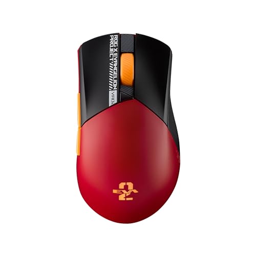 Image of ASUS ROG Gladius III Wireless Aimpoint Gaming Mouse - Right-Handed Ergonomic, 79g, Tri-Mode Connectivity, 36K DPI, up to 119Hr Battery, Hot-Swappable Switches, PC /Mac Support - Red, Eva-02 Edition