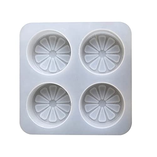 Molde de silicona de grado alimenticio para fondant, 4 rebanadas de limón, azúcar, chocolate, fondant, para hornear manualmente