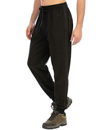 DAFENP Pantalon Chandal Hombres Jogging Deportivos Joggers Pantalones Chándal Hombre Pitillo Algodón Entrenamiento Ajustados Largos Pantalones Running KZ6039M-BlackBlack-2G-M