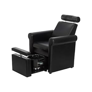 Buy-Rite Salon & Spa Equipment Mona Lisa Plumb Free Pedicure Chair – No Plumbing, Adjustable, Portable, Removable, Black, CHM-2320-5H-BLACK