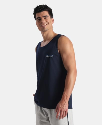 Image of Jockey 9928 Men Super Combed Cotton Rich Graphic Printed Tank Top