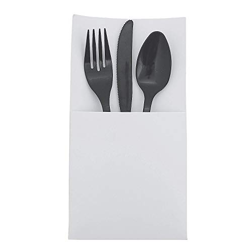 Fun Express WHITE PAPER CUTLERY HOLDER 50PC - Party Supplies - 50 Pieces