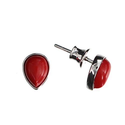 Orecchini a forma di goccia con corallo