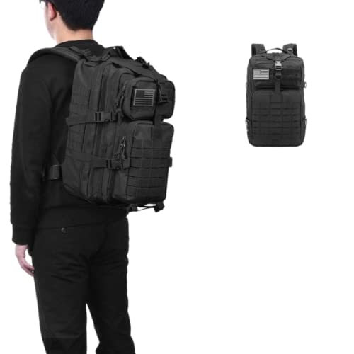 Mochila Tática Militar Backpack Unissex Com Patch 50 Litros (Preta)