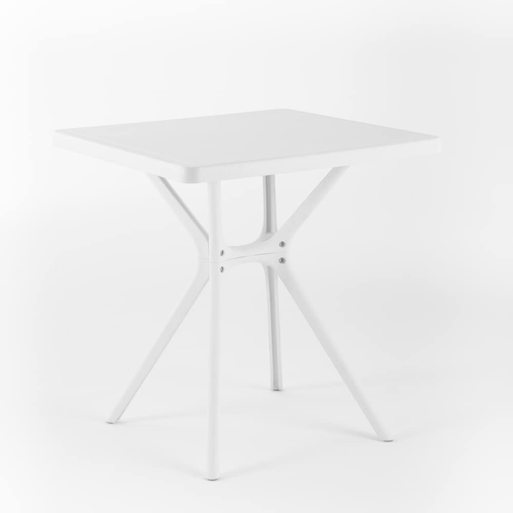 Table de jardin carrée Lucas en résine et fibre de verre
