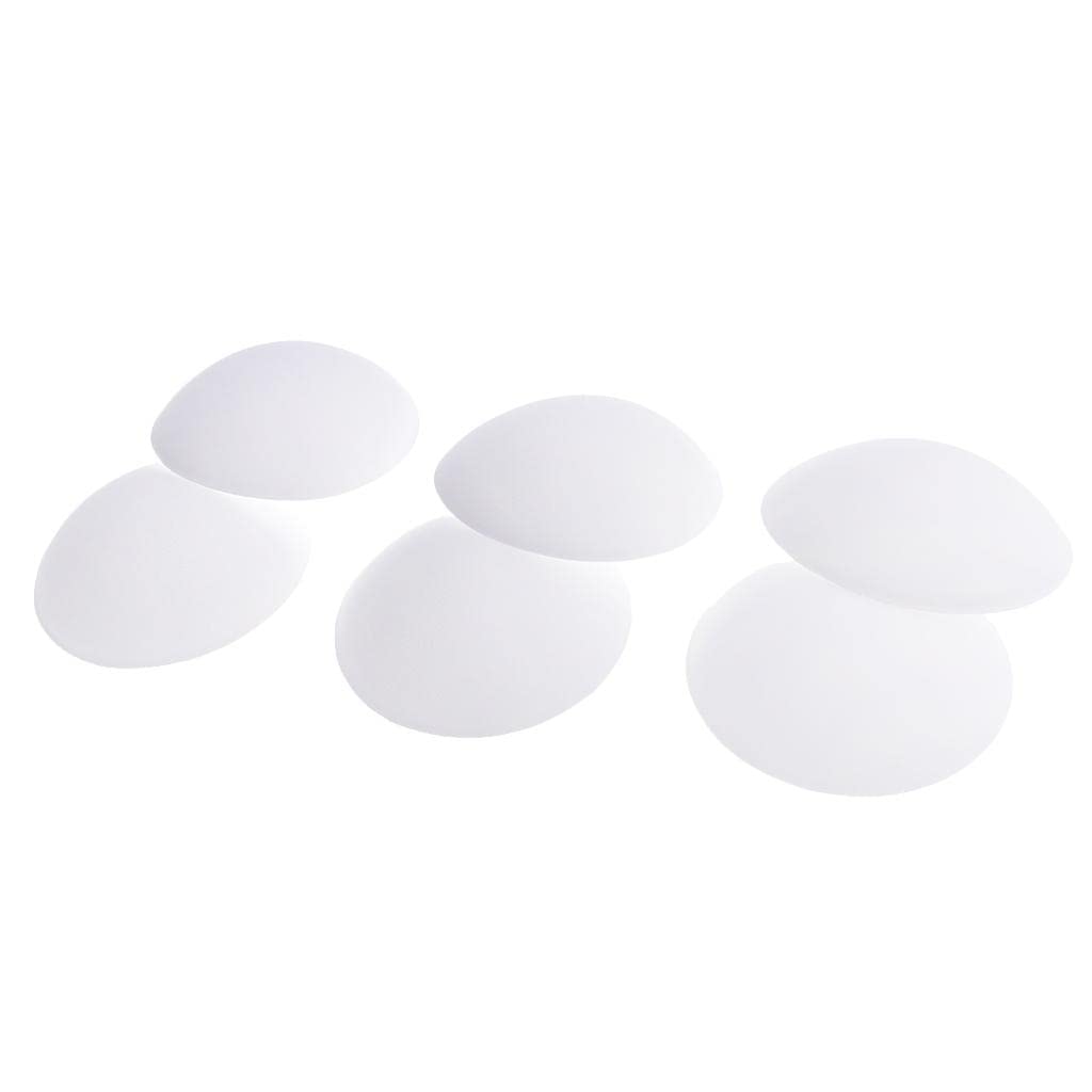 SM SunniMix 3 Pairs Round Bra Pads Inserts Women's Breathable Comfortable Sports Cups Bra Insert, White, 11.5cm