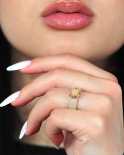 Rinfit Womens Silicone Wedding Ring with Stainless Steel Heart - Rubber Bands - Patented Design3